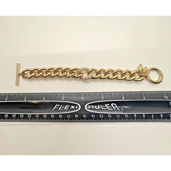 VTG Y2K Victoria’s Secret Pavé Crystal Chunky Chain Bracelet Angel Wing Charm - Picture 10 of 11